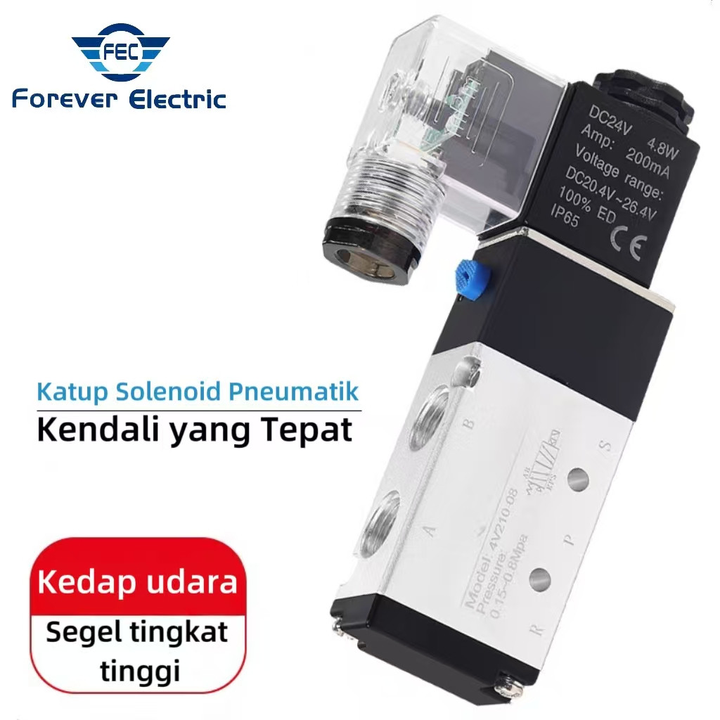 GILISHOP Solenoid Valve 4V410-15 AC220-5V Solenoid 4V410-15 DC24-5V