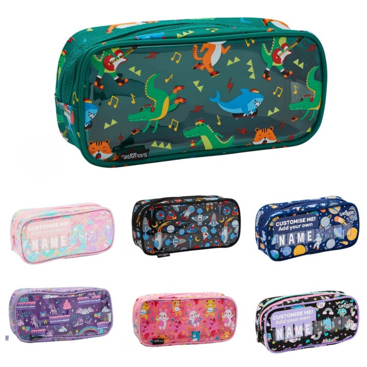 ( OTH931 ) (KIDS) Sm*g*le custom nama pencil case / kotak pensil anak laki laki / perempuan - dino p