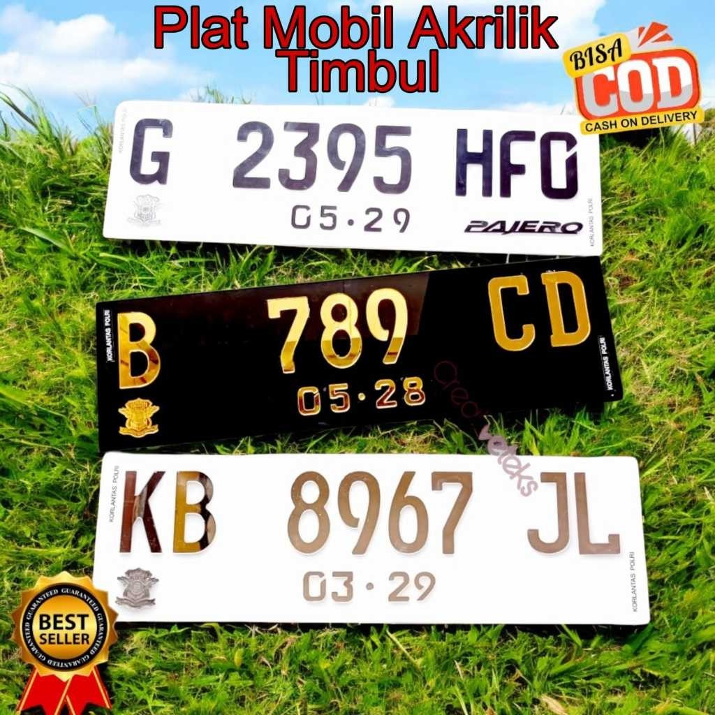 Aneka plat nomor plat mobil 3D Timbul + dudukan plat mobil | Plat Mobil Akrilik + Caver
