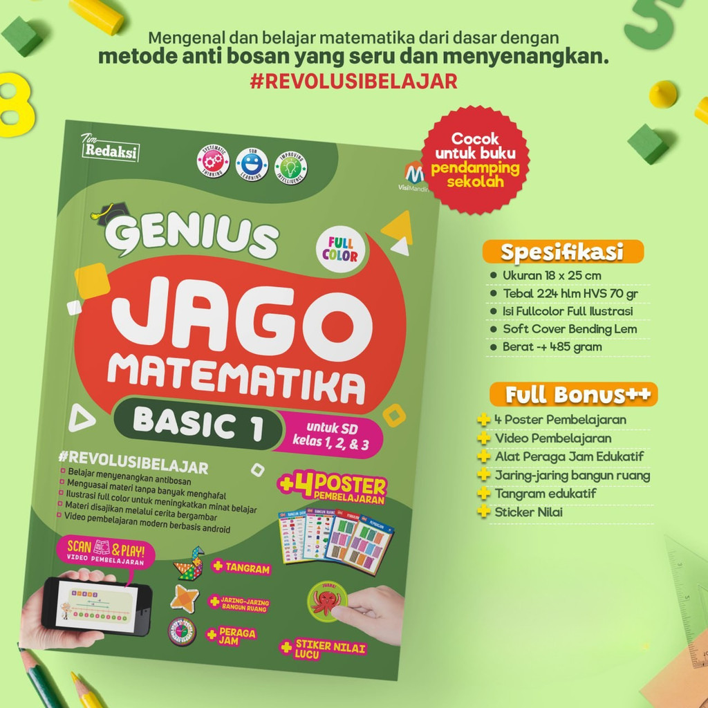 ziyadbooks official genius jago matematika anak belajar berhitung calistung kelas 1 sd tk lengkap