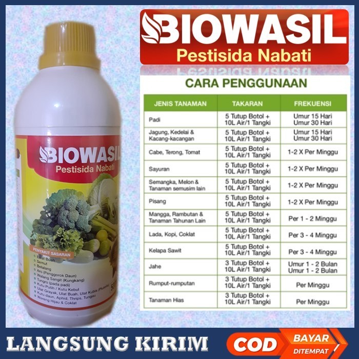 SALE(PROMO MURAH) PESTISIDA NABATI BIOWASIL 500  ML  obat hama ulat bawang merah terbaik - obat ulat