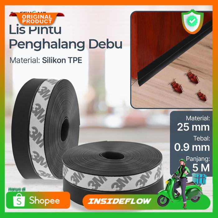 Penutup Celah Bawah Pintu Jendela Rumah Lis List Karet Tutup Lubang Penghalang Serangga Kecoa Debu