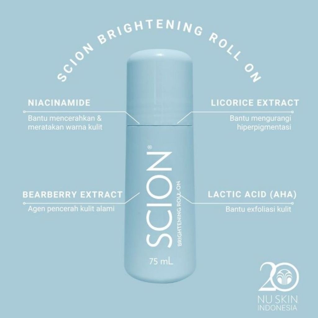 [zuyaa 2] Nu Skin Scion Brightening Roll On Deodorant 75ml - Deodorant Mencerahkan Ketiak