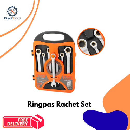 Kapusi Kunci Ringpas Rachet Kuningan 1 Set 8-19 MM K-7732