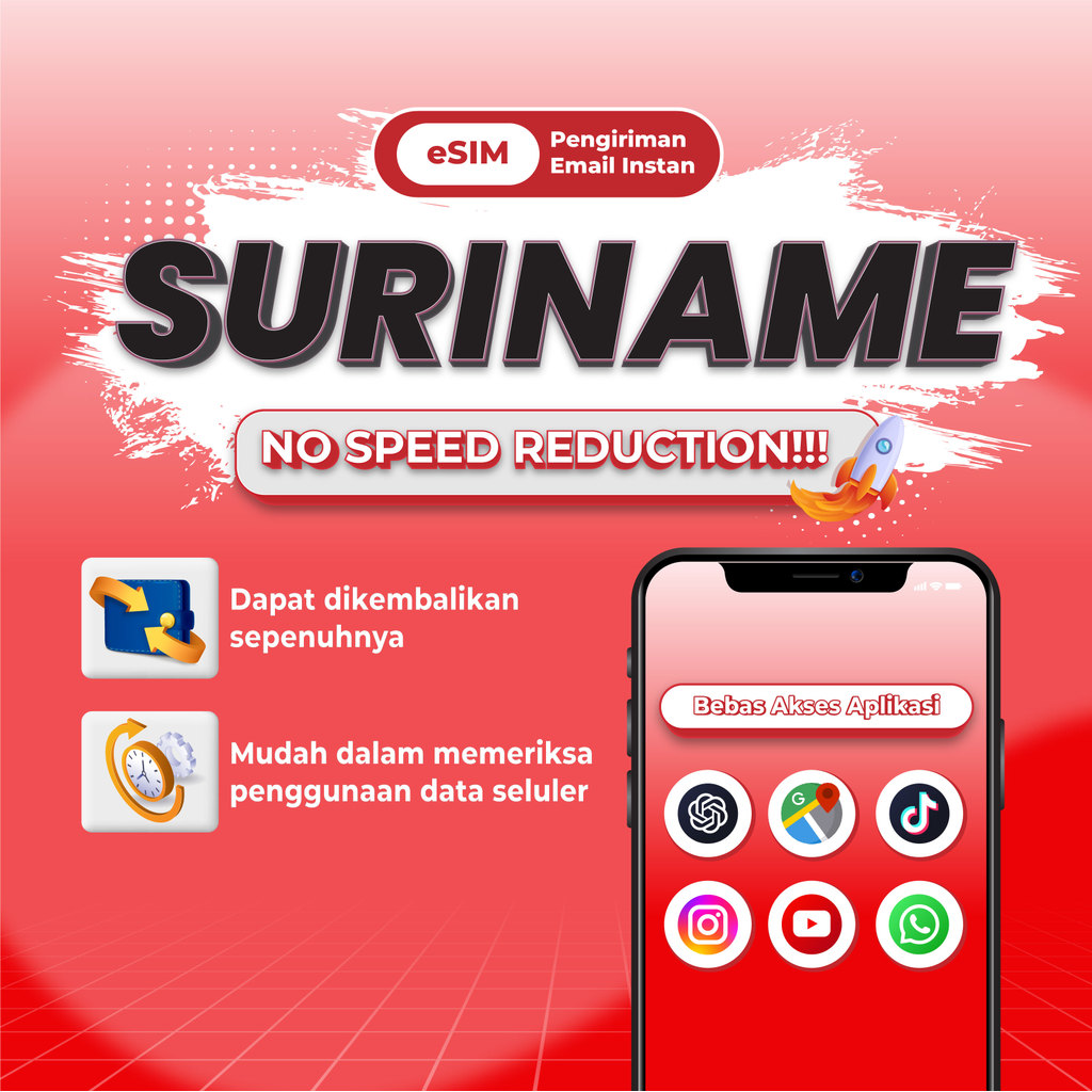 Nomad Suriname esim Roaming 5G Data | 3-20GB 3-30Hari | Instant Email Delivery | High Speed Travel