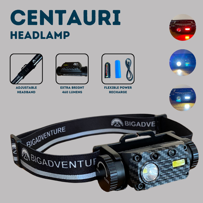 Promo Toko BIGADVENTURE CENTAURI - POWERFUL HEADLAMP SENTER KEPALA