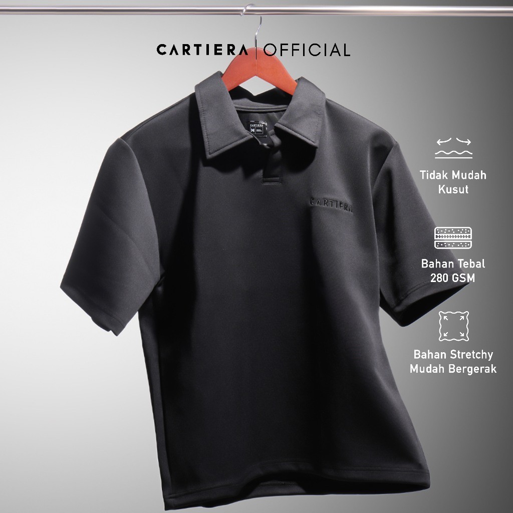 Loco Polo Cartiera Scuba 280 GSM Oversize Polo Shirt Pria / Kaos Kerah Lengan Pendek