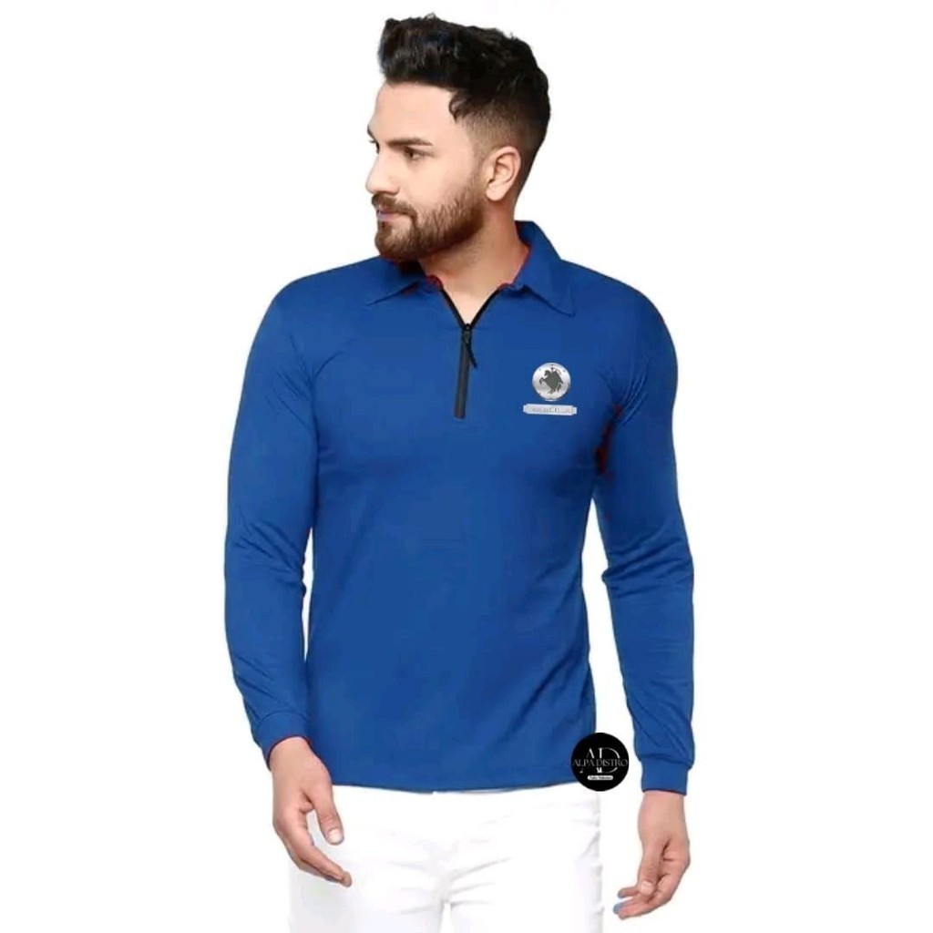 Kaos kerah zipper pria lengan panjang Kaos import bandung pria Kaos pria lengan panjang Kaos bagus d