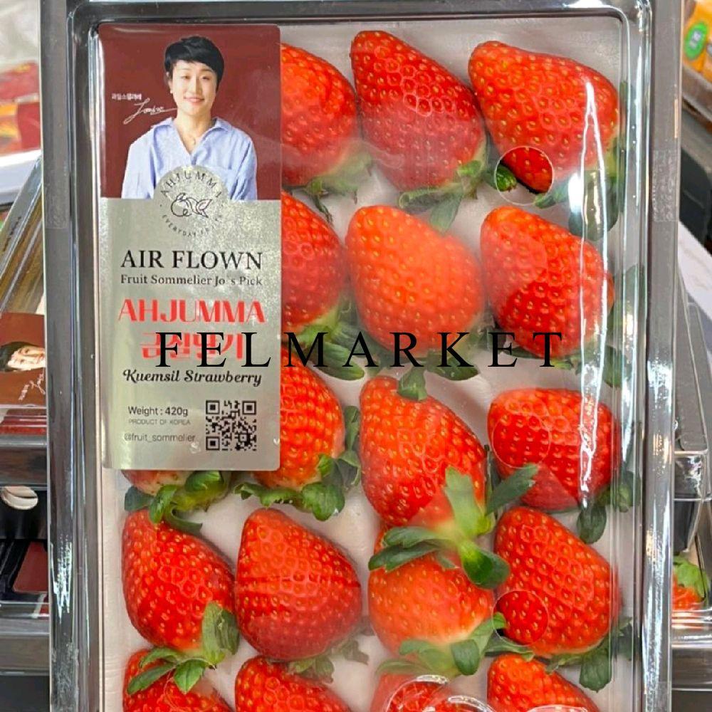 Strawberry Korea Ahjumma Premium / Buah Strawberry Korea Ahjumma / 420 grm