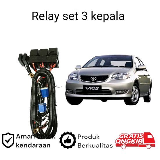 Relay Set Lampu Utama LED H4  Mobil Toyota vios gen1 Koko