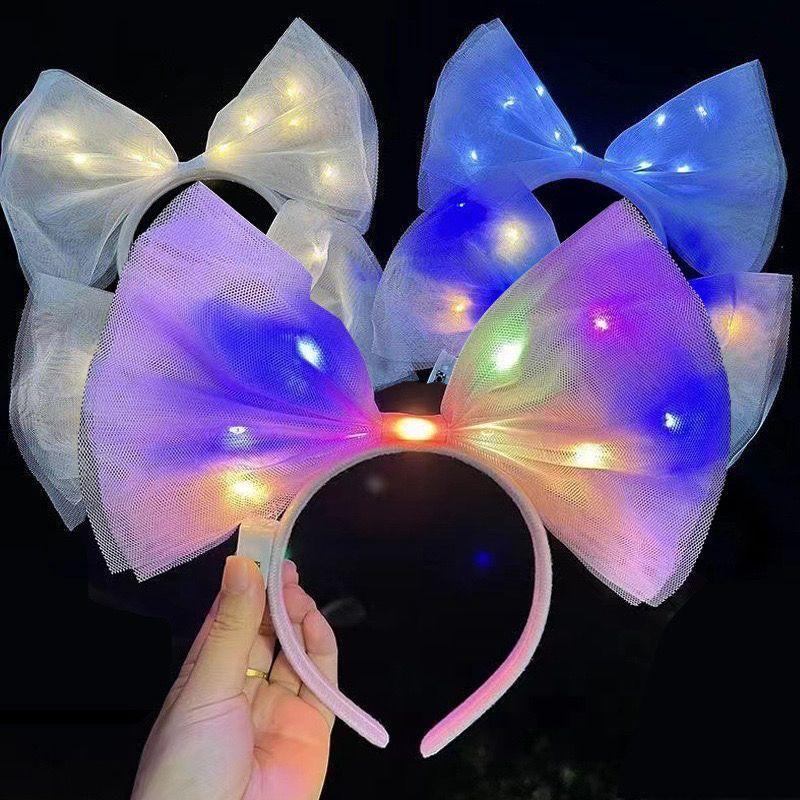 Bando Led Pita / Bando Lampu Warna Warni / Bando Lucu Pita Anak Dewasa / Bando Pita Led Natal Pesta 