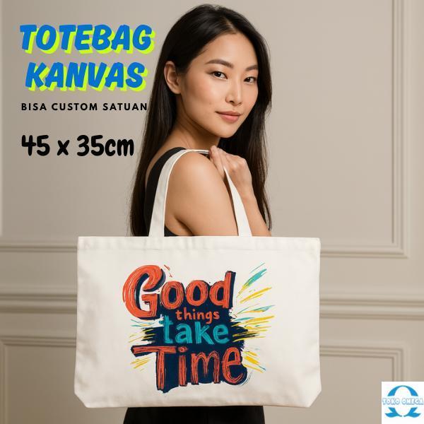 Totebag Landscape Kanvas Custom Premium Beresleting – Ideal untuk Branding Event | VendorTasJogja