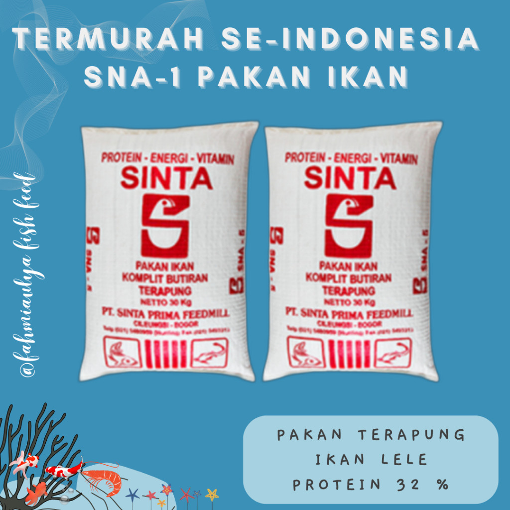 PAKAN IKAN MURAH 1 SAK 30 KG SNA-1 PAKAN TERAPUNG IKAN LELE