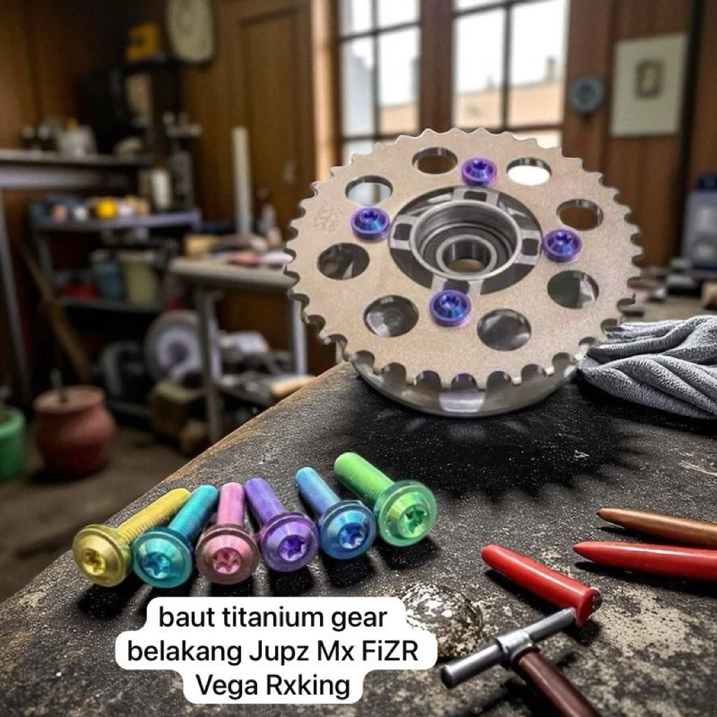 Baut Gear Belakang Titanium Yamaha JUP MX FIZR RXKING VEGA