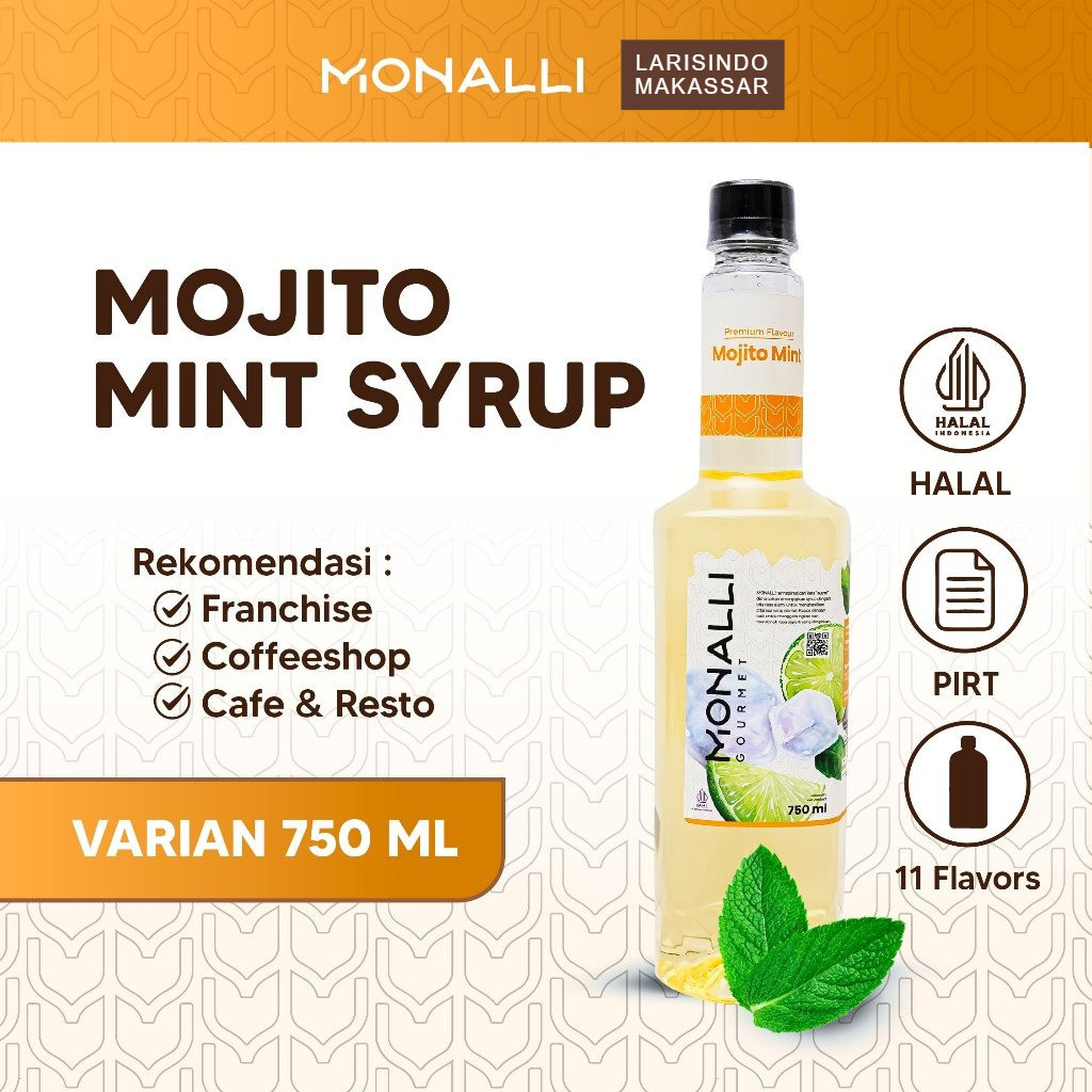 Monalli Syrup - 750 mL Mojito Mint Syrup_Sirup Cafe & Coffee Premium_Sirup Mocktail