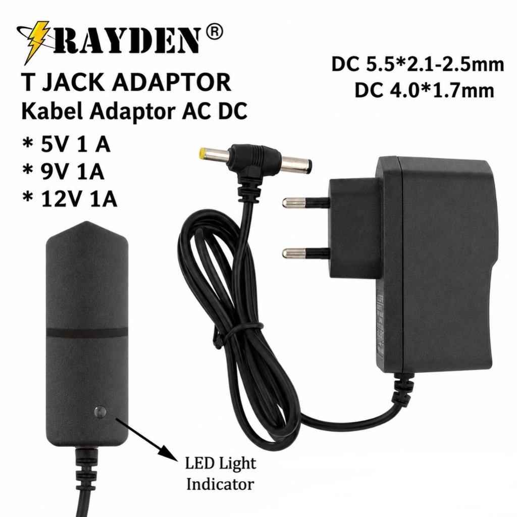 Adaptor AC DC 5V 9V 12V 1A Switching Power Supply STB CCTV Jack T