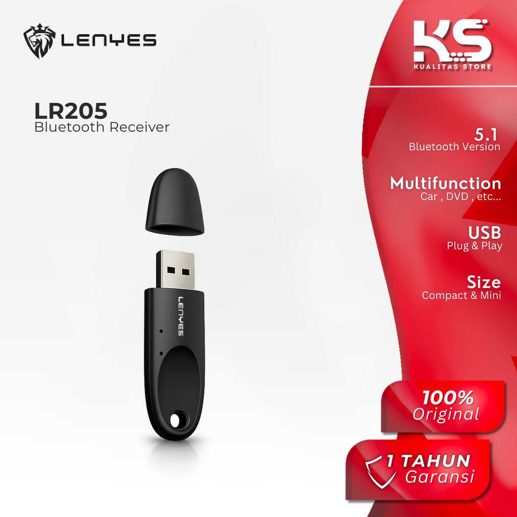 LENYES Bluetooth Receiver 5.1 Colokan Usb untuk Speaker Mobil Dvd LR205