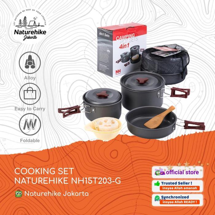 COOKING SET NATUREHIKE NH15T203-G NESTING WAJAN PANCI MASAK CAMPING - NH15T203-G