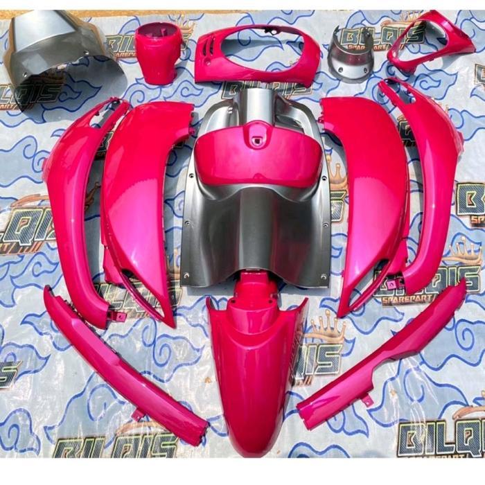 Full Sett Bodi Halus HONDA Scoopy Fi Esp Stylish 2013 2014 2015 2016 Varian Warna - Pink dan Silver