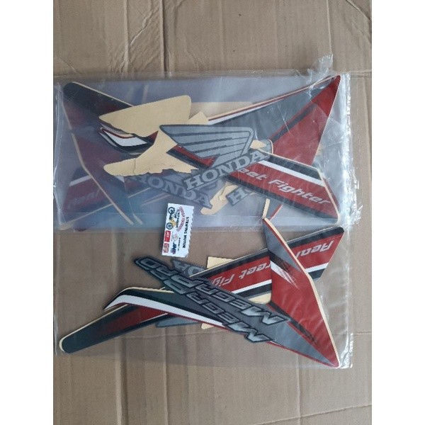 STIKER STRIPING LES BODY MOTOR HONDA MEGA PRO MEGAPRO MP MONO 2010 2011 2012 2013 SILVER MERAH