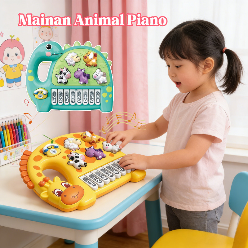 Mainan Animal Piano/Cartoon Piano/Mainan Anak Musik/Anak Musik Laki Laki Perempuan Bayi 1 2 3 Tahun