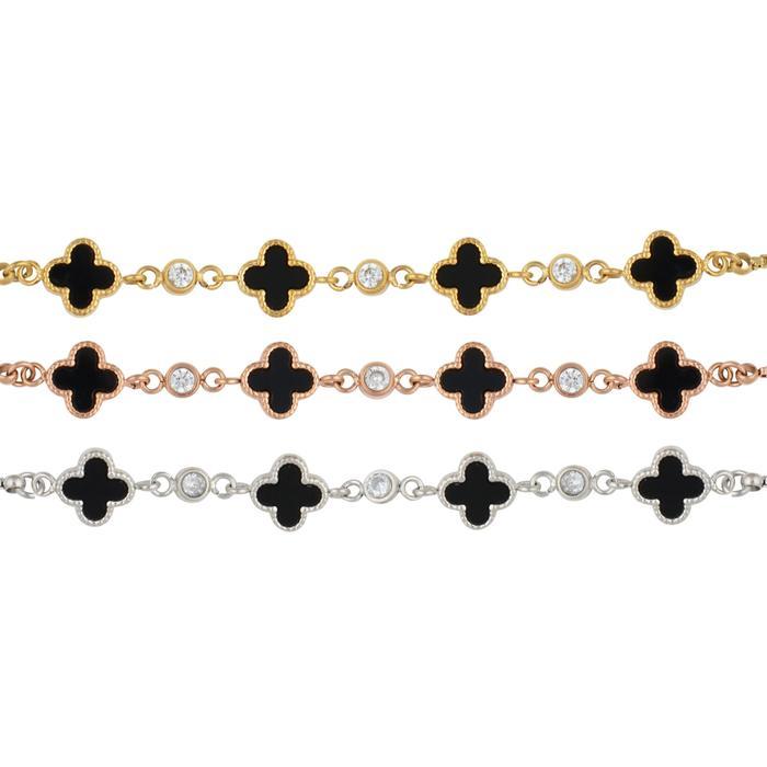Panlandwoo - Gelang Serut Titanium Wanita Asti Adjustable - Rose Gold, Black