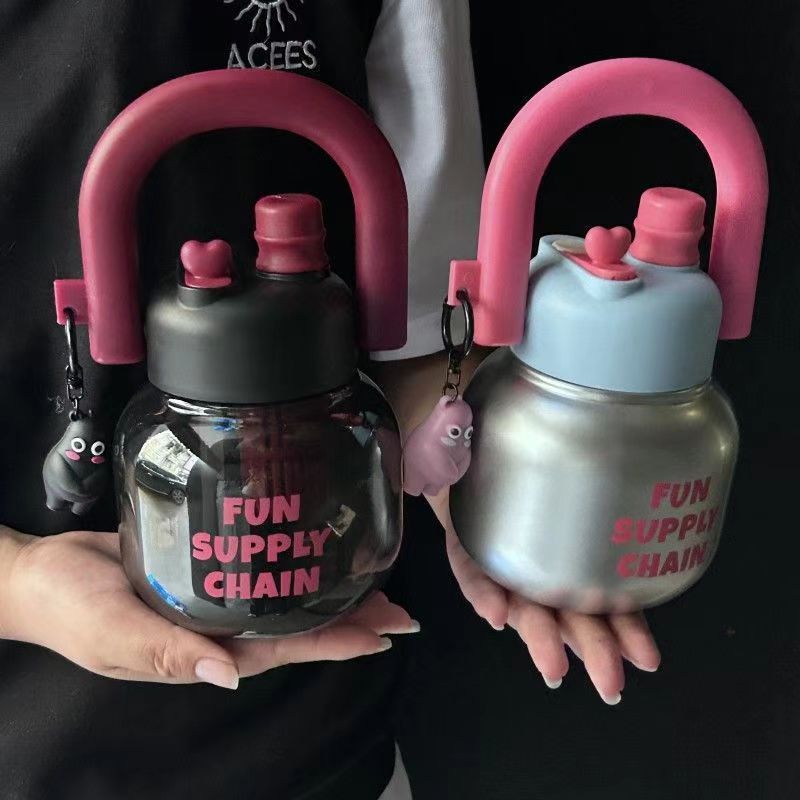 GROWSIR Botol Minum Infuser Buah Lucu 850ml Sedotan Saringan | Tumbler Anak Lucu Anti Bocor BPA FREE