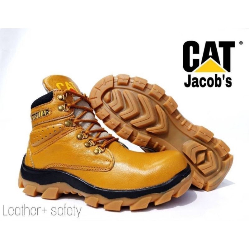 100% ORIGINAL CATERPILLAR SEPATU SAFETY KULIT KERJA PRIA MURAH  LAPANGAN DINAS SEPATU