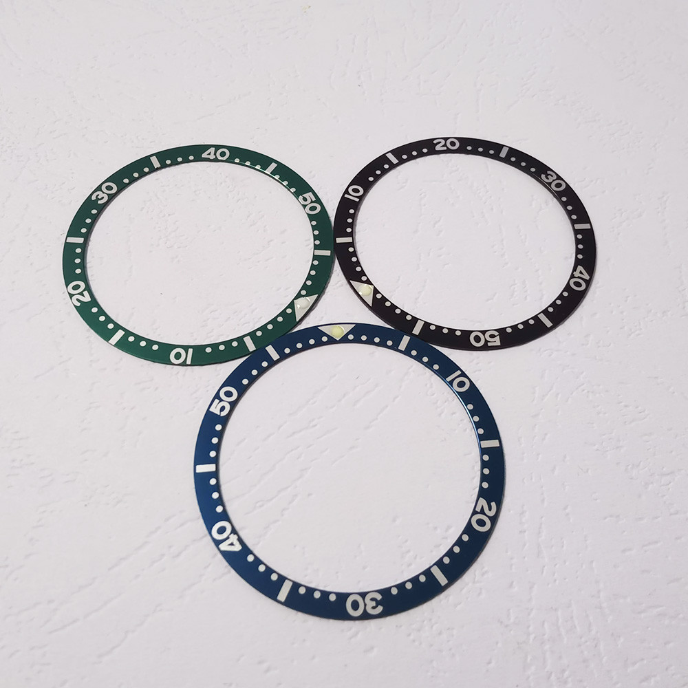 Mod 38mm Black Blue Green Flat Aluminum Bezel ert Fit For Seiko Turtle 6105 6309 NH35 NH36 Movement 