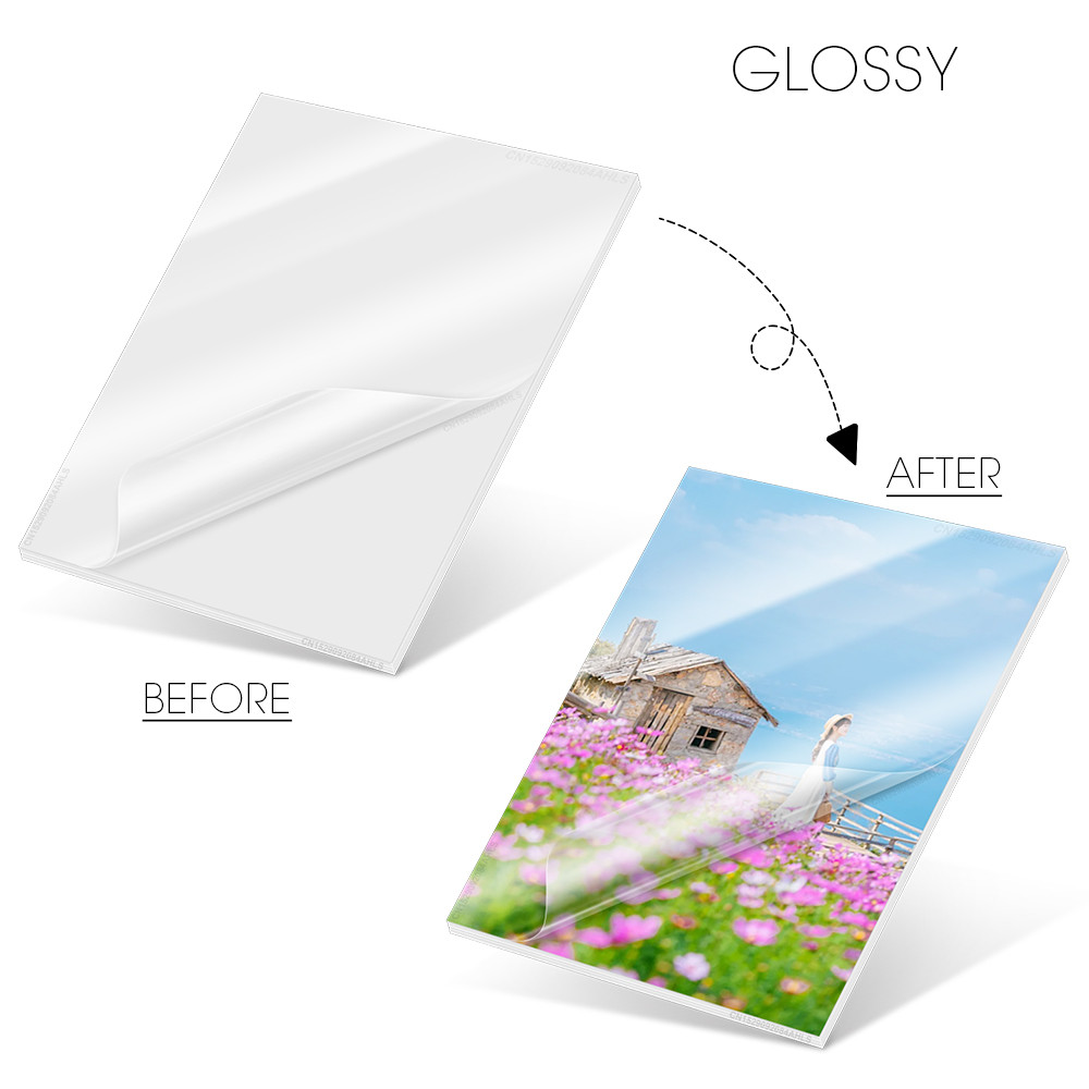 10 Sheets Cold Laminating Film Glossy Transparent Label Sticker Self Adheisve Lamination Film Waterp