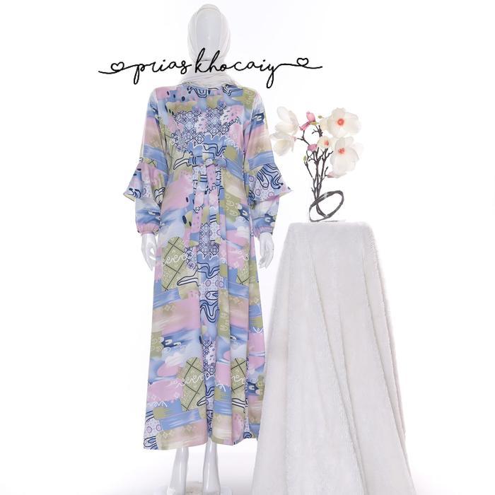 Baju Gamis / Baju Muslim / Long Dress - Biru Muda