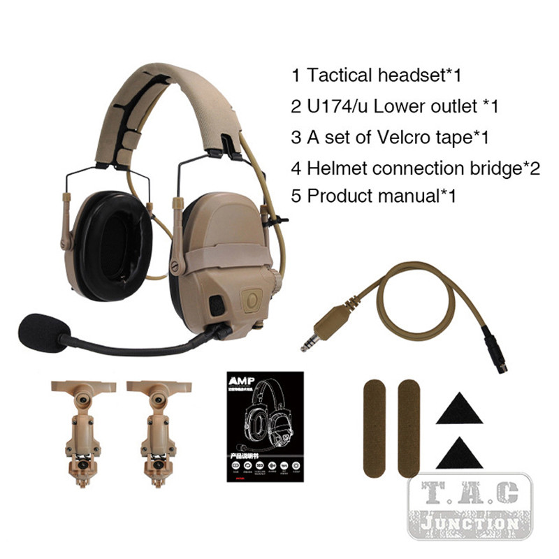 2022 New gital Etion Tactical AMP Headset FMA & FCS-Tactical Communication Noise Reduction V60 V20 P