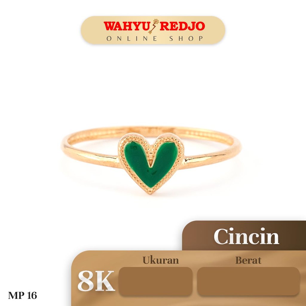 Cincin Emas 8K Love Hijau Wahyu Redjo Pameran