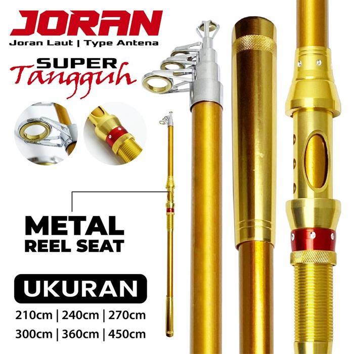 Joran Laut Antena Joran Pancing Portable Teleskopik Gold Metal Real Seat Premium Kuat dan Ringan - 2