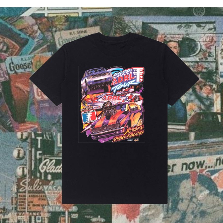 Ossu Official ""Nascar Adrl 2012"" Reguler JDM T-Shirt | Stone Wash | Black | White | Kaos Nascar Na