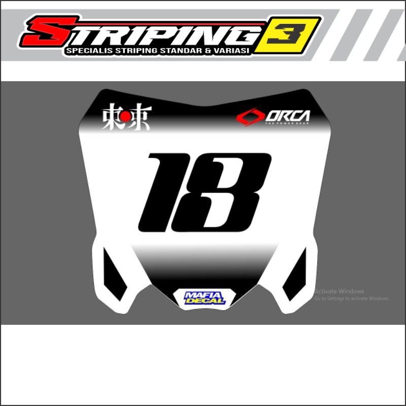 Decal Sticker Papan Nomor Crf, Klx Bf, Gordon ,ktm Dll & Stiker Kyb Gordons