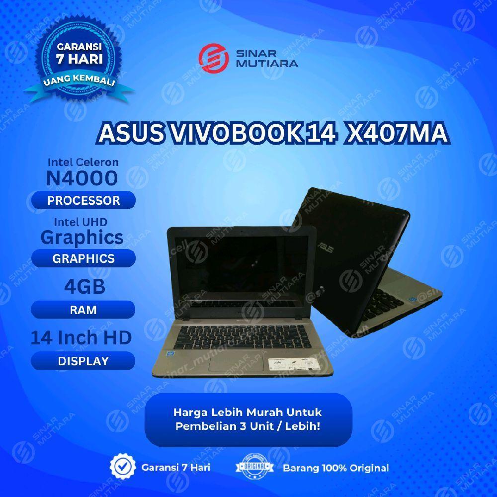 ASUS VIVOBOOK 14_ASUS LAPTOP X407MA_A407MA CELERON N4000 4 GB (14") LAPTOP SECOND ORIGINAL SINAR MUT