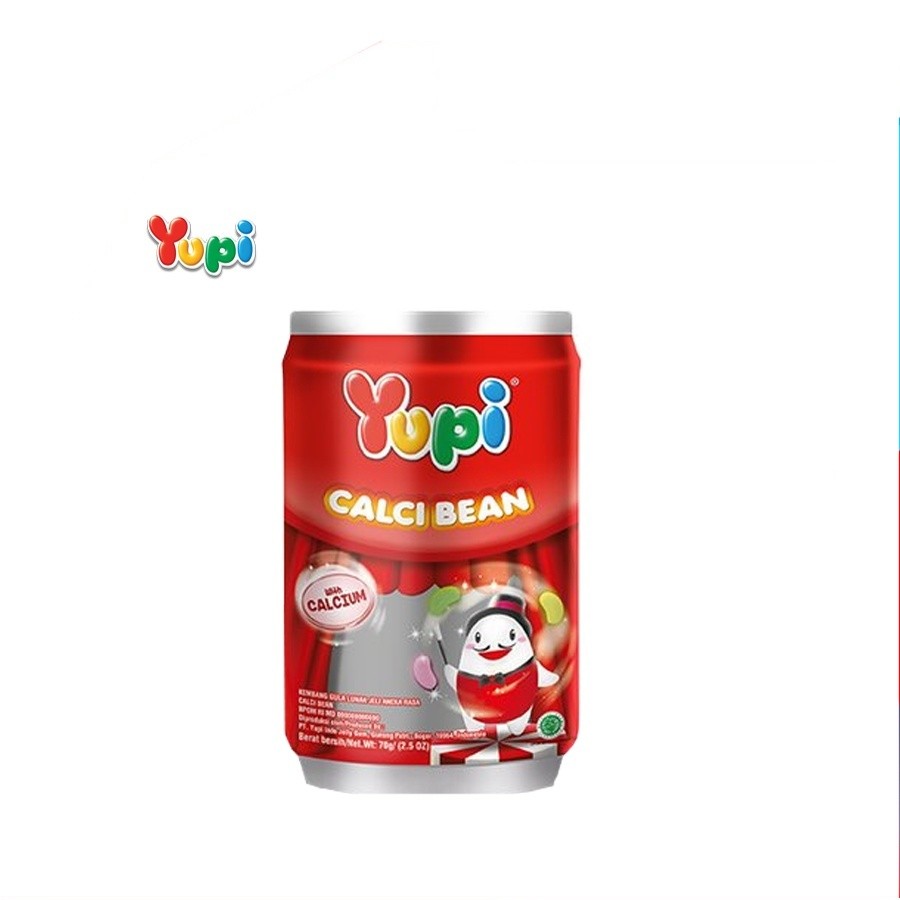[UniGrosir] Yupi Calci Bean Permen Jelly Candy 70 gr Jar