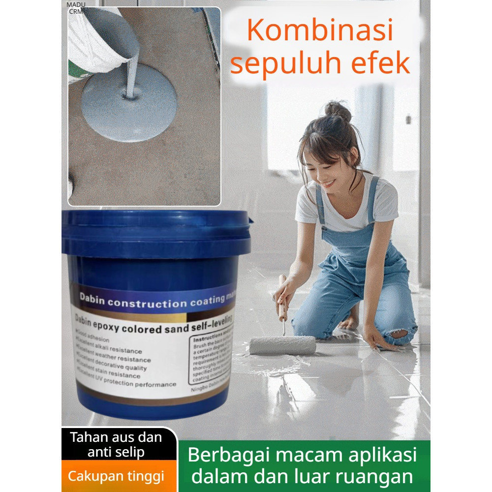 Cat lantai pasir warna epoxy setelah dicetak