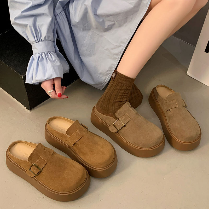 Sepatu Birkenstock Baru Sepatu Birkenstock Tahan Aus Sepatu Wanita Setengah Cangkir