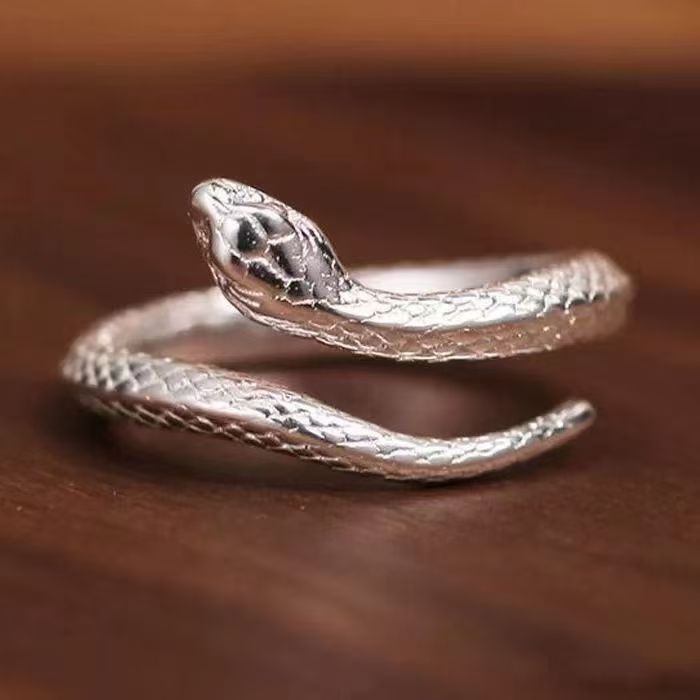 Cincin Berbentuk Ular untuk Pria dan Wanita, Cincin Ekor, Cincin Jari Telunjuk Ular Kecil