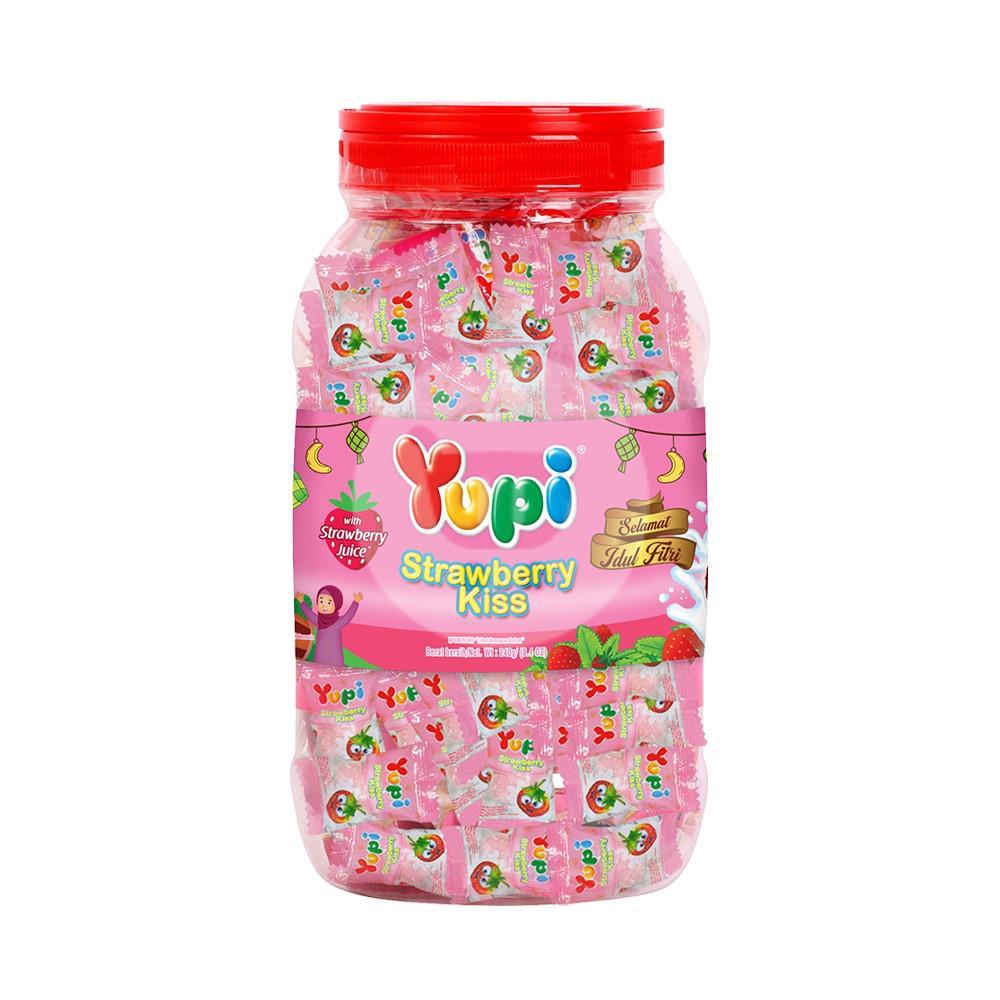 Permen Yupi Toples 300gr - Permen Jelly Gummy Rasa Strawberry