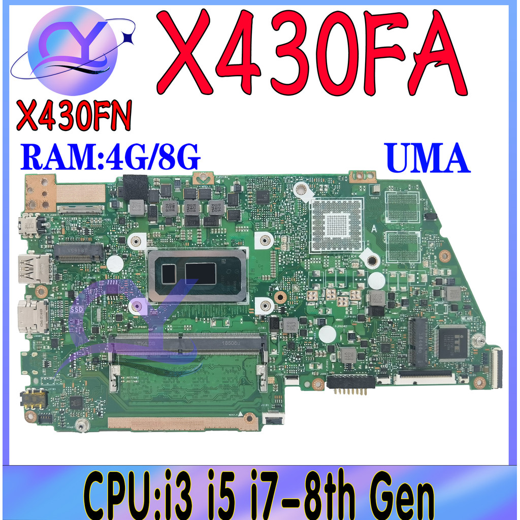 X430FN Laptop Motherboard For ASUS X430FA S430FA S4300F S430F Mainboard 4G 8G-RAM I3-8145U I5-8265U 