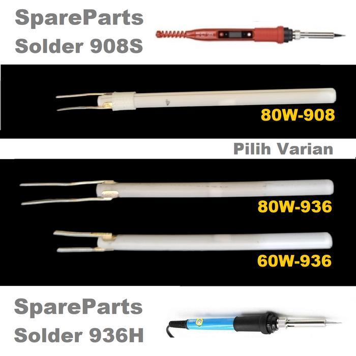 Soldering Iron Heater Parts 908 908S 60W 80W Elemen Pemanas Solder - 80W elemen 936