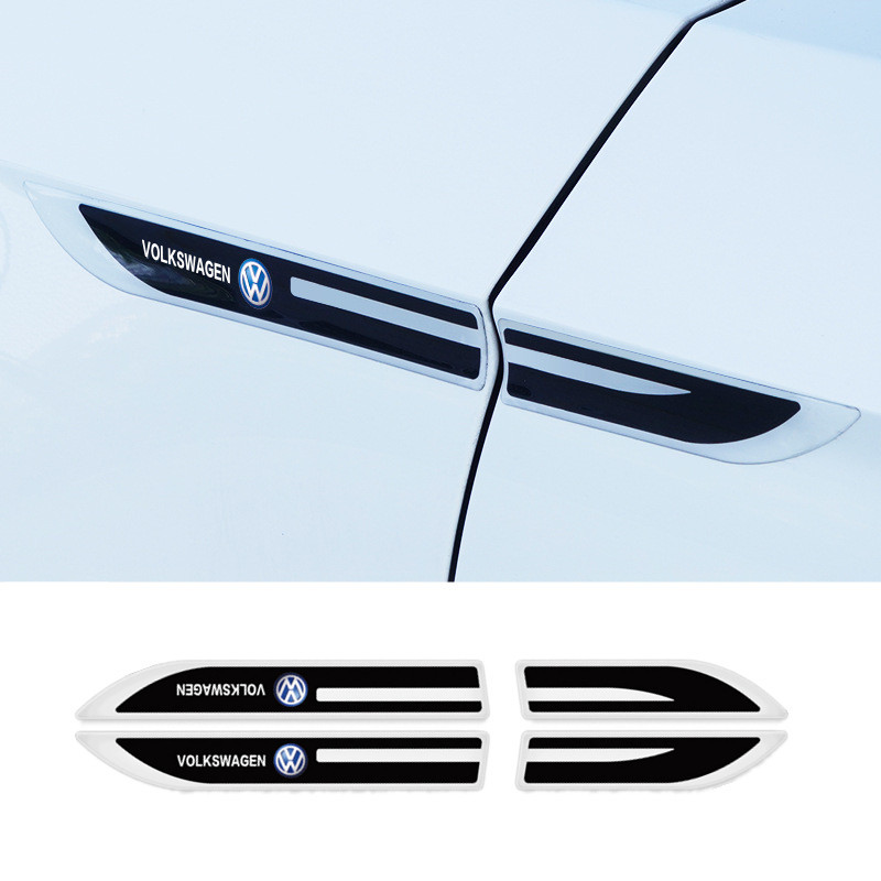 New 2pcs Epoxy Sticker Car Fender Side Wing Emblem Badge Sticker For VW Volkswagen Polo Jetta Golf P