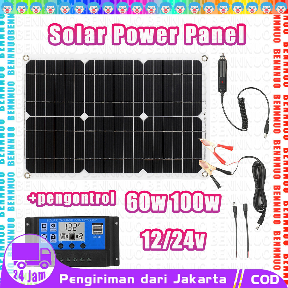 Panel Surya set Panel Surya Solar Panel 60W/100W/120W/150W Monocrystalline Waterproof Surya Pembangk