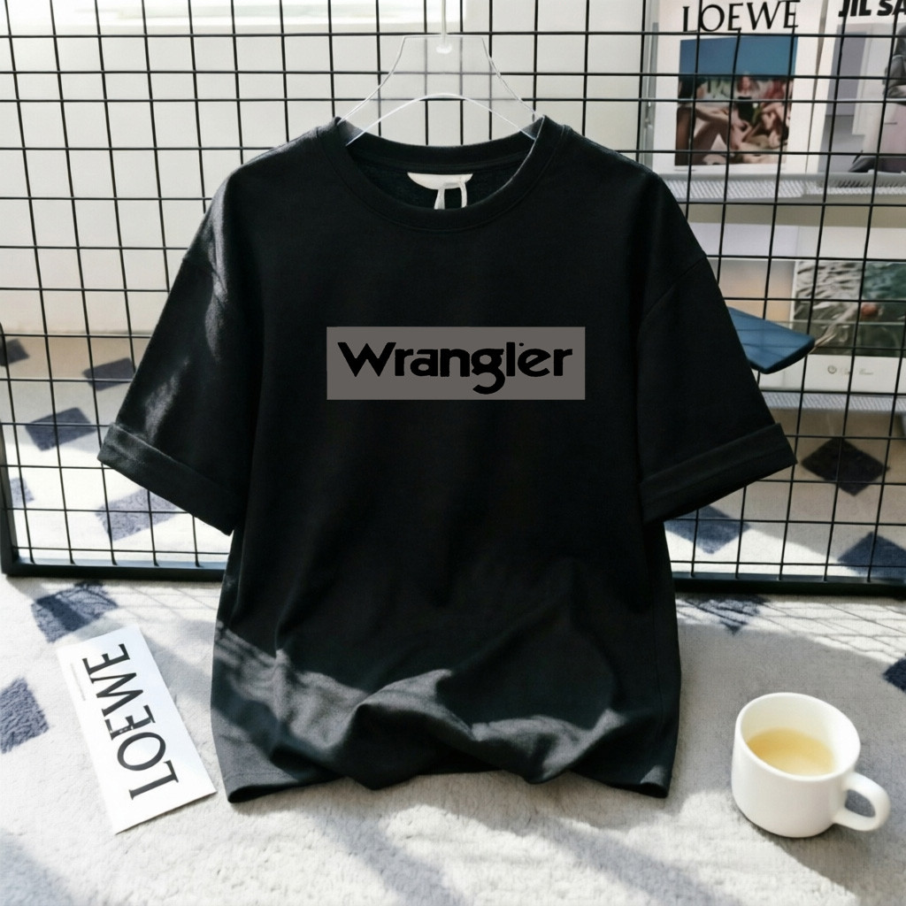 [COD]Wrangler Kaos American retro Style T-shirt Oversize Original Trendi  Print top| Kaos Wanita | K
