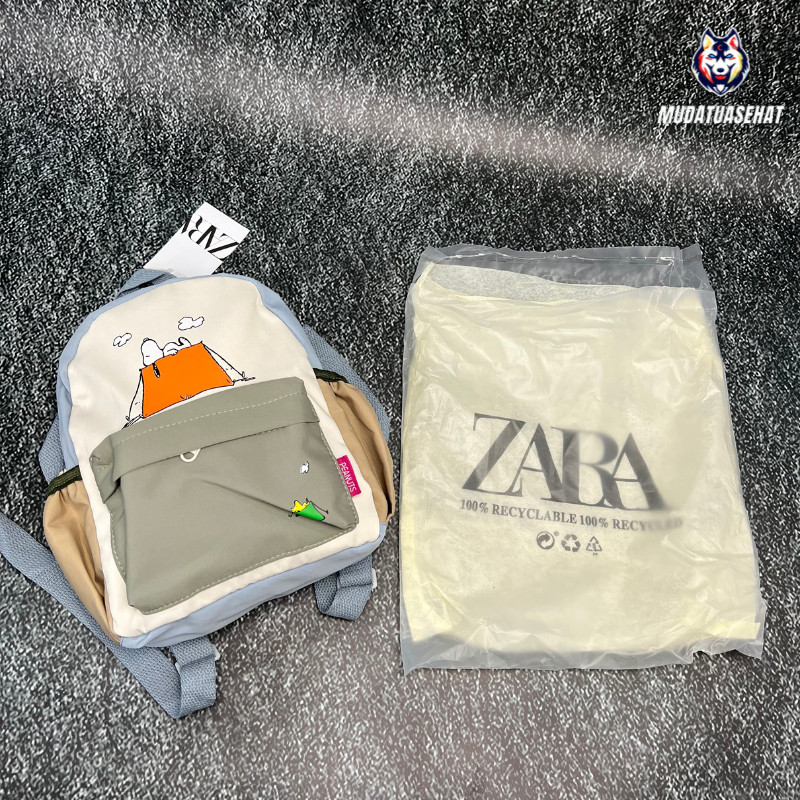 ZARA SNOOPY X PEANUTS MINI BACKPACK / TAS RANSEL ANAK /  BAGPACK / TAS SEKOLAH / TAS KULIAH / TAS KE