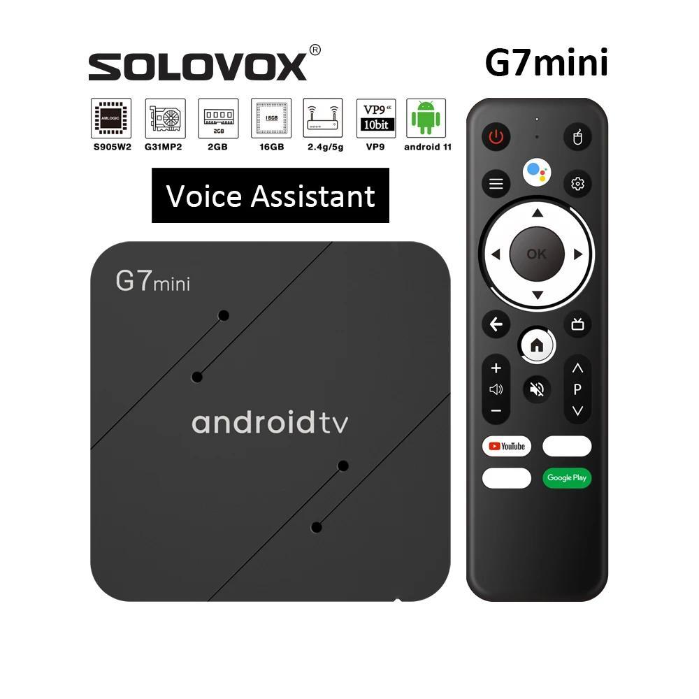 SOLOVOX G7mini Android 11 STB S905W2 Quad Core 2G 16GB WiFi Bluetooth Assistant Voice Control YouTub