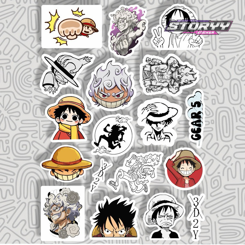 Sticker Vinyl Anime One Piece Luffy || Stiker Luffy Gear5